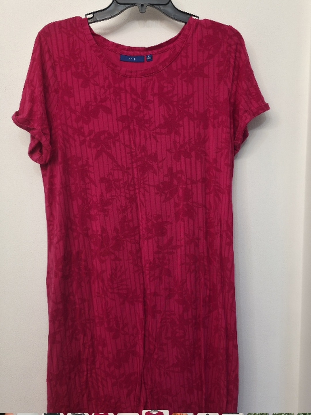 Bright Fuchsia Short Sleeve Women’s Midi Dress